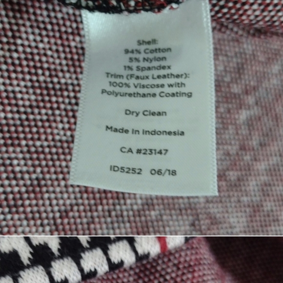 Talbots Houndstooth Ponte Faux Leather Trim Pencil Skirt - Picture 6 of 6